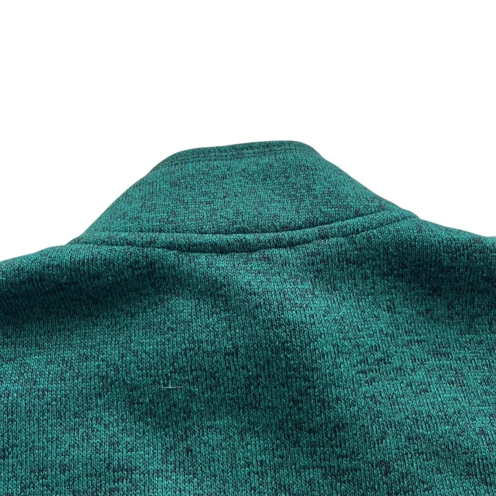 Eddie Bauer Men's XL Green Heathered 1/4 Zip Pullover Fleece Jacket Sweater Cozy